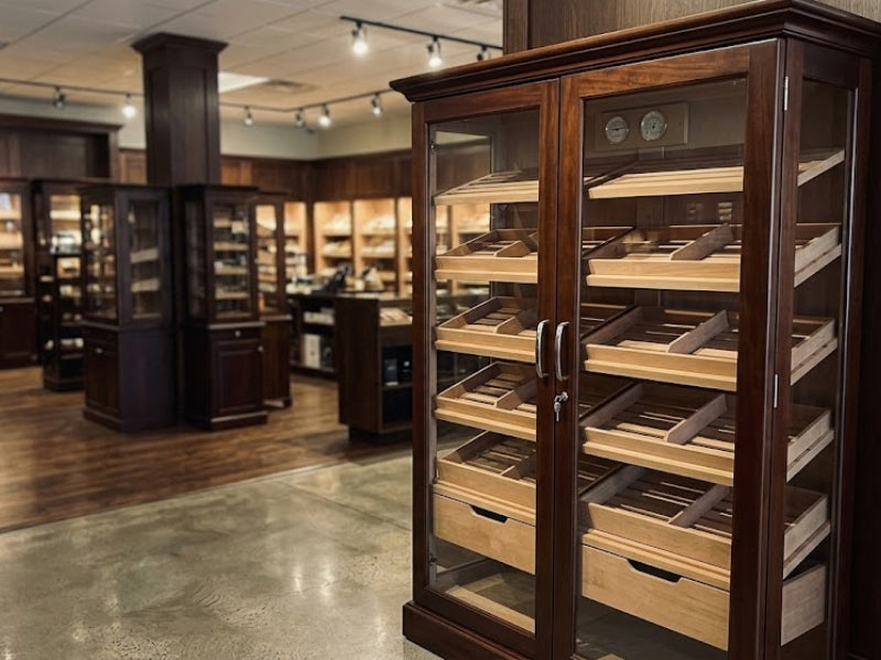 A cigar humidor in a showroom