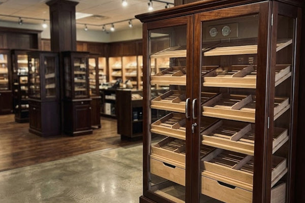 A cigar humidor in a showroom