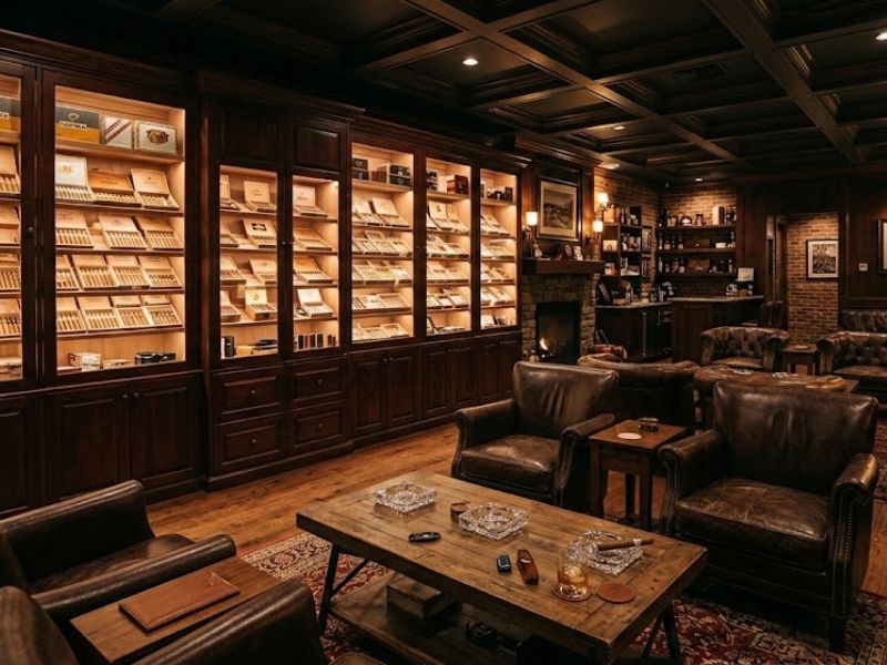 A cigar lounge