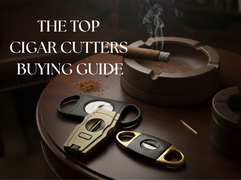 Cigar cutters on a table of a modern cigar lounger