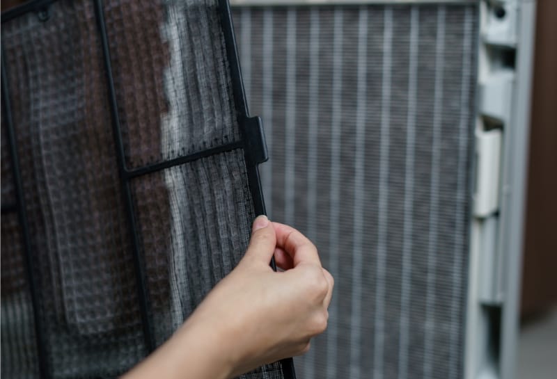 Woman Hand Open Air Purifier for Clean Dirty Air Purifier HEPA F