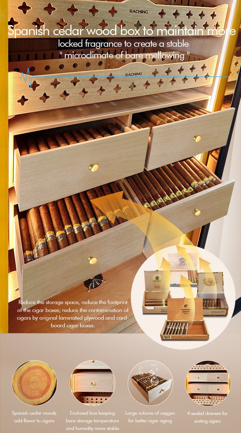 Raching Cigar cabinet humidors MON5800A Premium Electronic Cigar Humidor