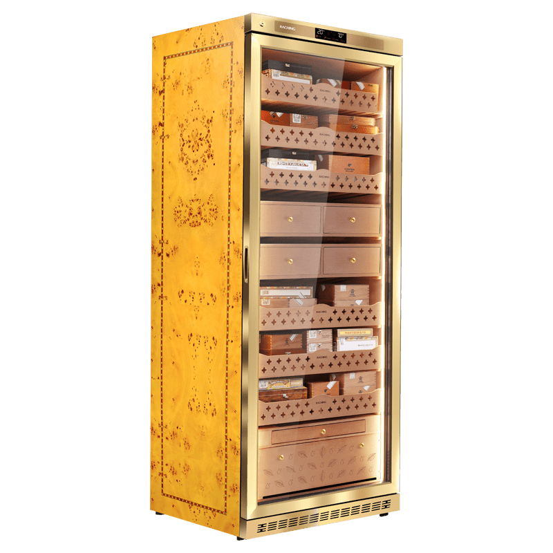Raching Cigar cabinet humidors Golden MON5800A Premium Electronic Cigar Humidor- Golden Finish