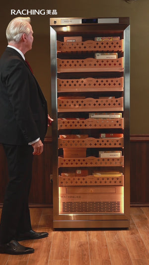 Video of Raching CT48A Humidor showing the cabinet, features and how to use it