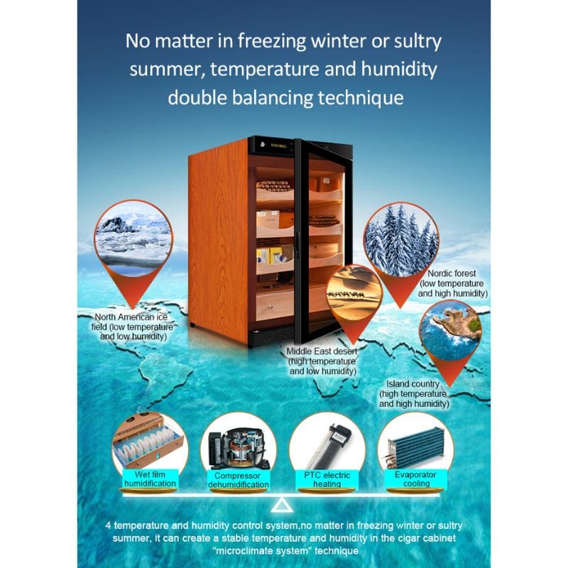Raching HUMIDOR Raching C150A Electronic Humidor Cabinet | 600 Cigars