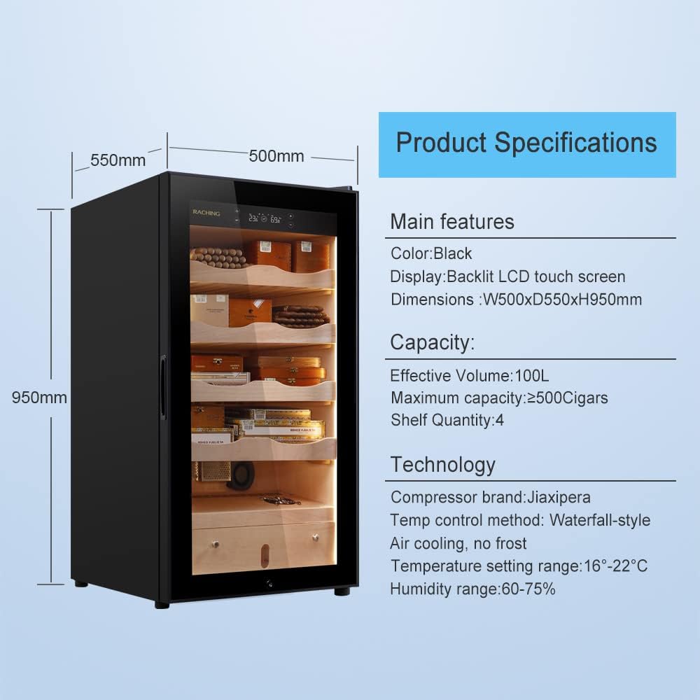 Your Elegant Bar HUMIDOR Raching MA50 Electric Humidor Cabinet | 400 Cigars