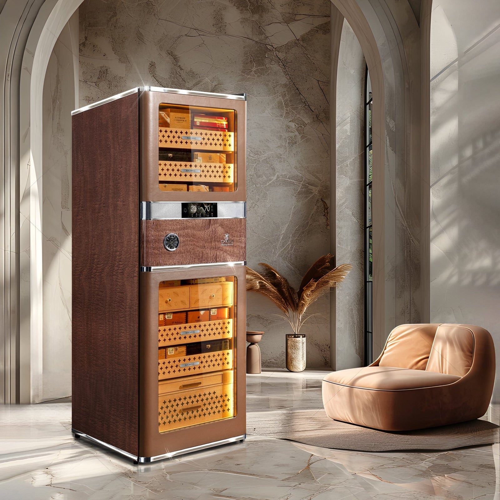 Raching HUMIDOR Havana Tan Raching Reserva RR Series Electric Humidor | 3,000 Cigars