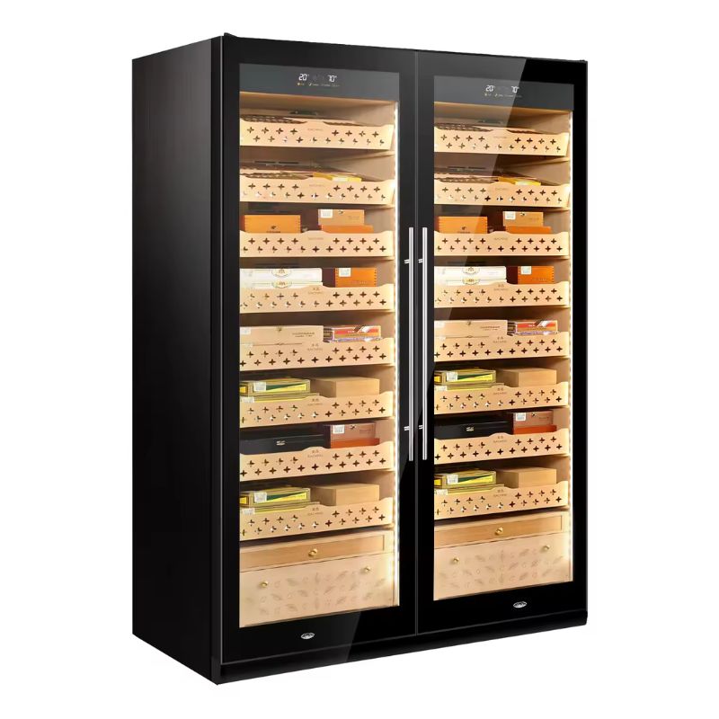 Raching Cigar cabinet humidors Walnut Black SD-800 Dual Zone Cigar Humidor Cabinet | 4000 Cigars