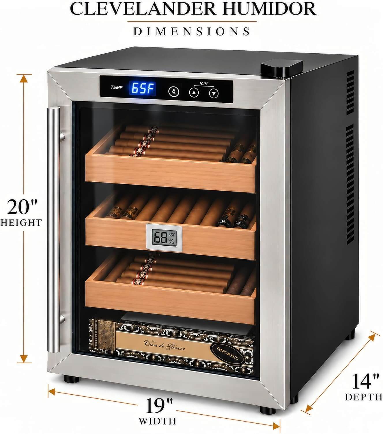 Prestige Humidor The Clevelander Cigar Cooler Humidor | 250 Cigars