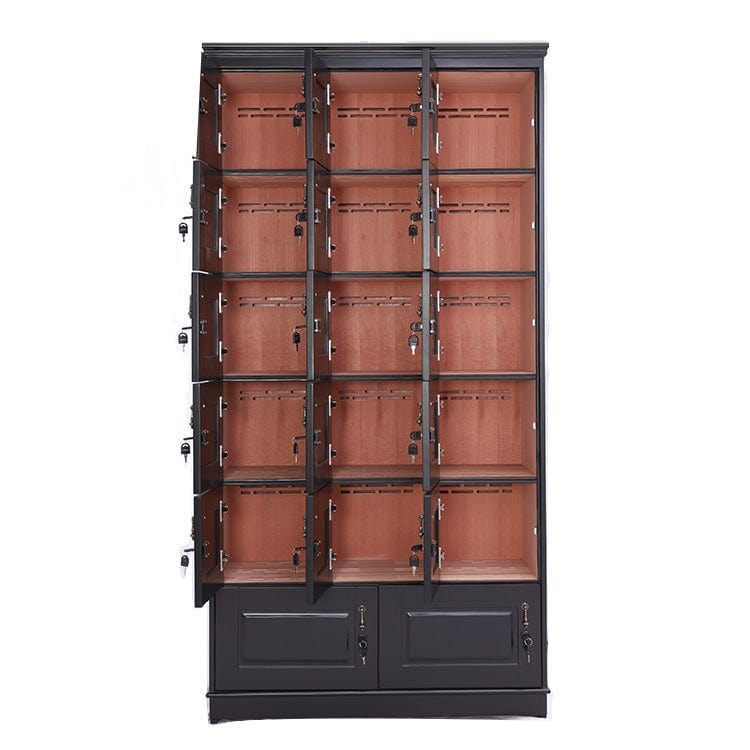 EB 17 Premium Cigar Locker Cabinet with doors opened