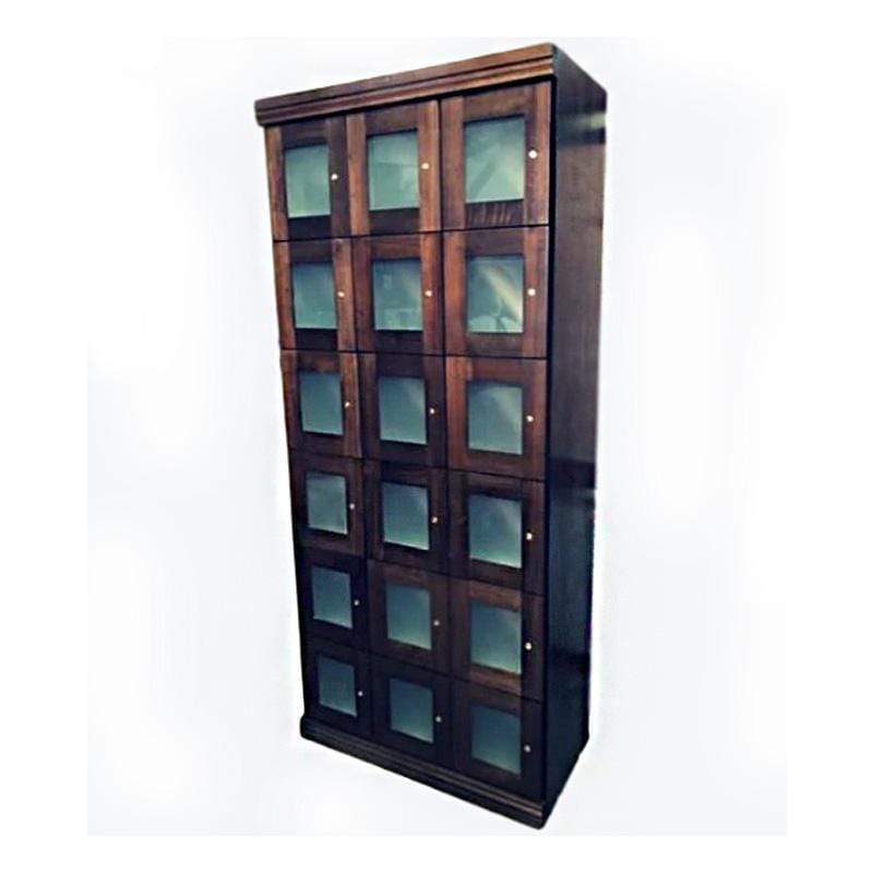 Commercial Cigar Humidor Lockers 18 Cigar Locker Unit | Frosted Glass | Spanish Cedar Wood