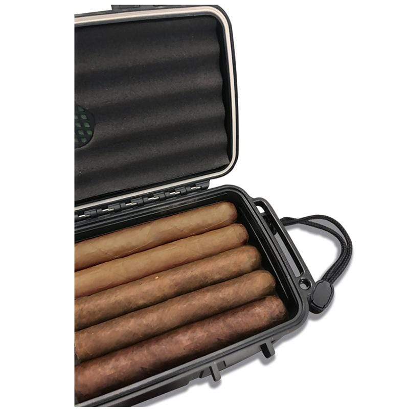 Water & Crush Resistant Black Cigar travel humidor Safe