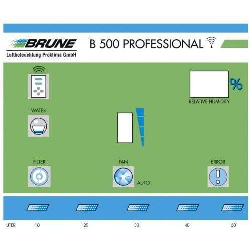 CIGAR HUMIDIFIER - 3500 CUBIC FEET (70% at 6 Feet High) - BRUNE PROFESSIONAL Model # B500 (WHITE) "HAND FILL" + "WIRELESS SENSOR" (+ - 2% ACCURATE) - NEW from Best - 2 YEAR WARRANTY dashboard