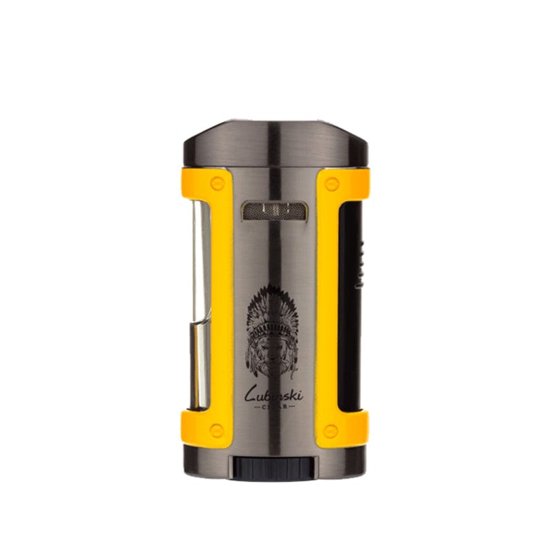 Your Elegant Bar Lighter Silver with Yellow The Fera 4 Flame Lighter