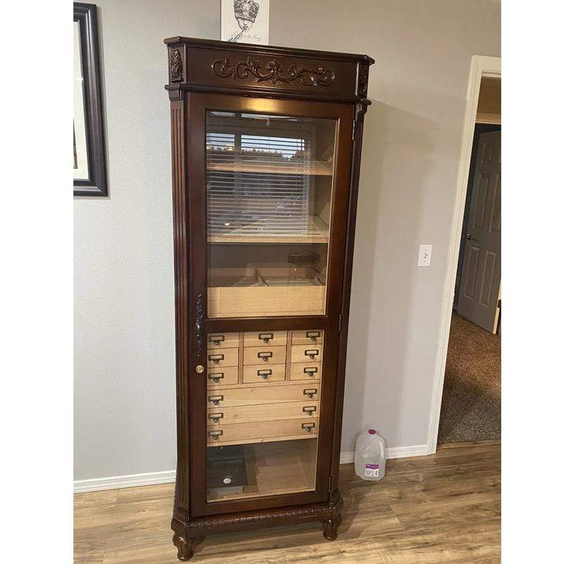 Quality Importers humidor Tower Olde English Display Humidor Cabinet | 3,500 Cigars