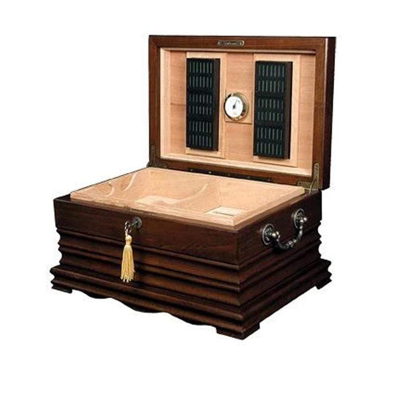 Tradition 125 Cigar Solid Wood Antique Humidor Golden Cherry Finish, part of the Your Elegant Bar collection of humidors for sale