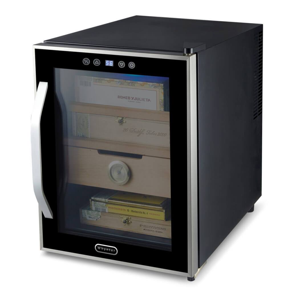 Whynter HUMIDOR Whynter Elite Touch Control Stainless Cigar Cooler Humidor 1.2 cu. ft. | 250 Cigars