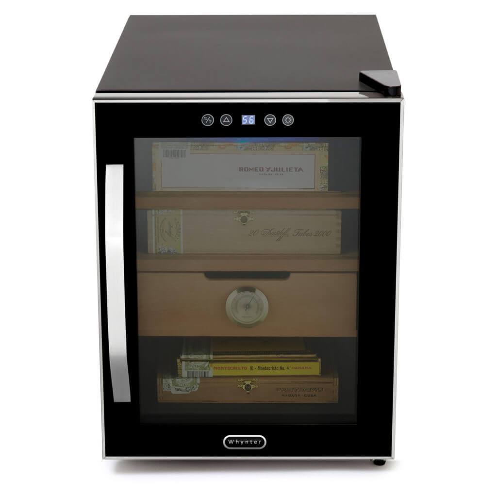 Whynter HUMIDOR Whynter Elite Touch Control Stainless Cigar Cooler Humidor 1.2 cu. ft. | 250 Cigars