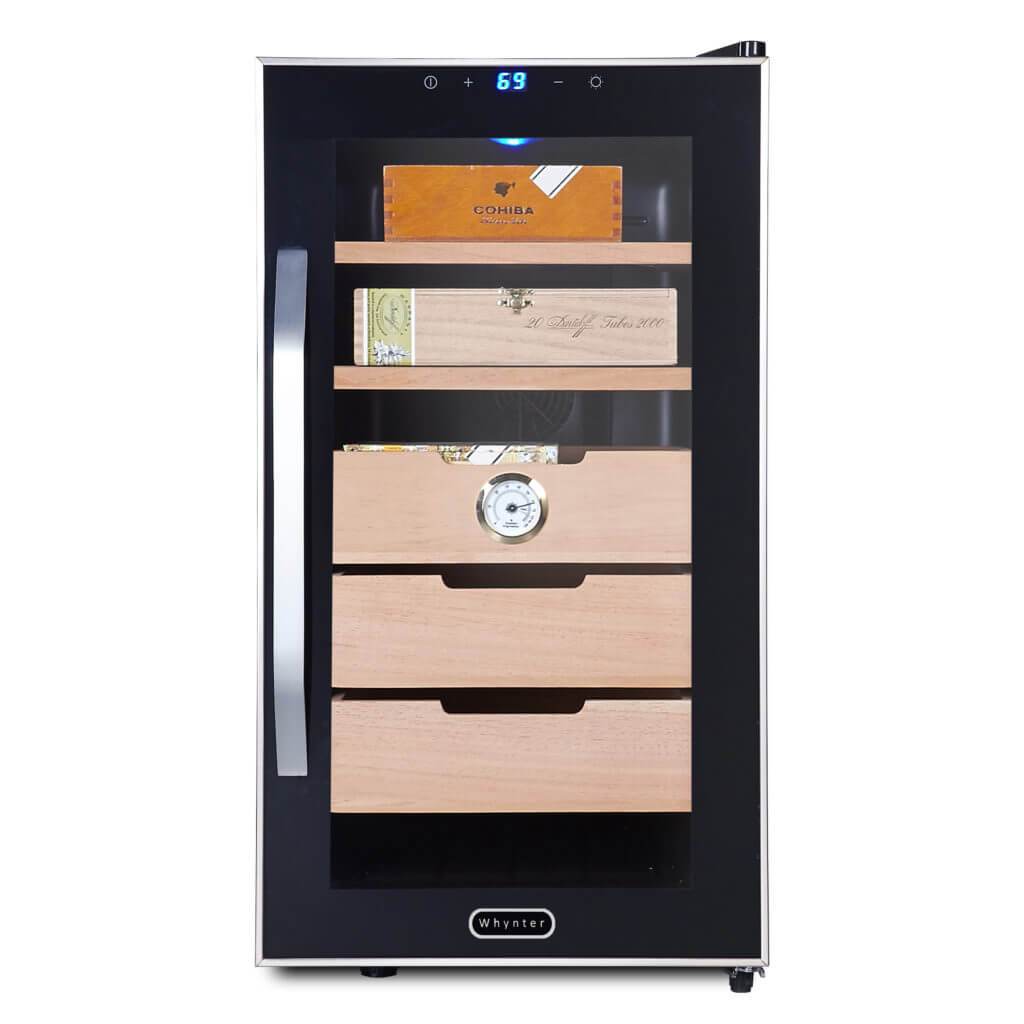 Whynter HUMIDOR Whynter Elite Touch Control Stainless Cigar Cooler Humidor 1.8 cu. ft. | 350 Cigars