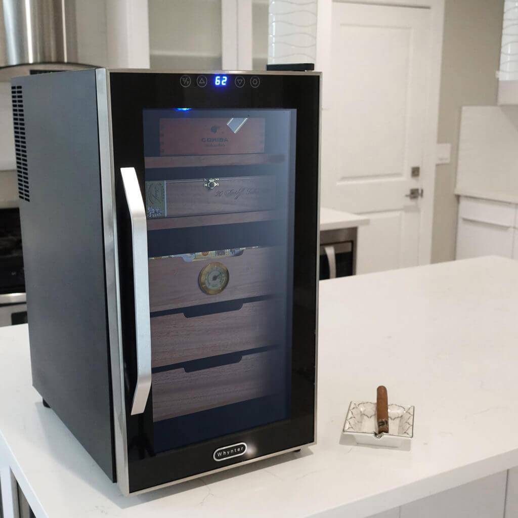 Whynter HUMIDOR Whynter Elite Touch Control Stainless Cigar Cooler Humidor 1.8 cu. ft. | 350 Cigars
