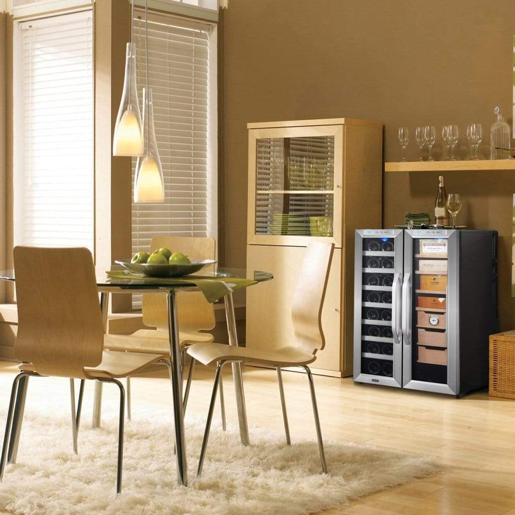 Whynter HUMIDOR Whynter Freestanding Wine Cooler and Cigar Humidor Cabinet 3.6 cu. ft. | 350 Cigars