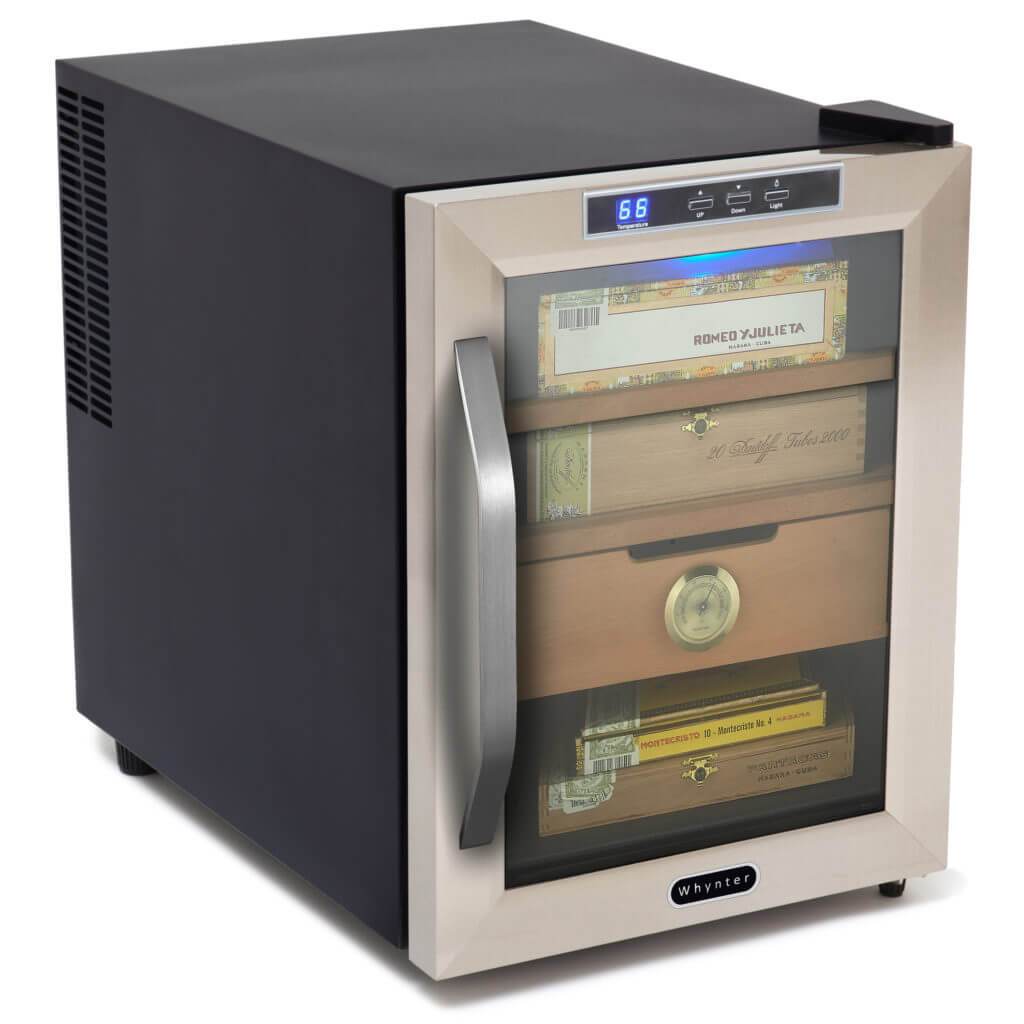 Whynter Desktop Humidor Whynter Stainless Steel Cigar Cooler Humidor 1.2 cu. ft. | 250 Cigars