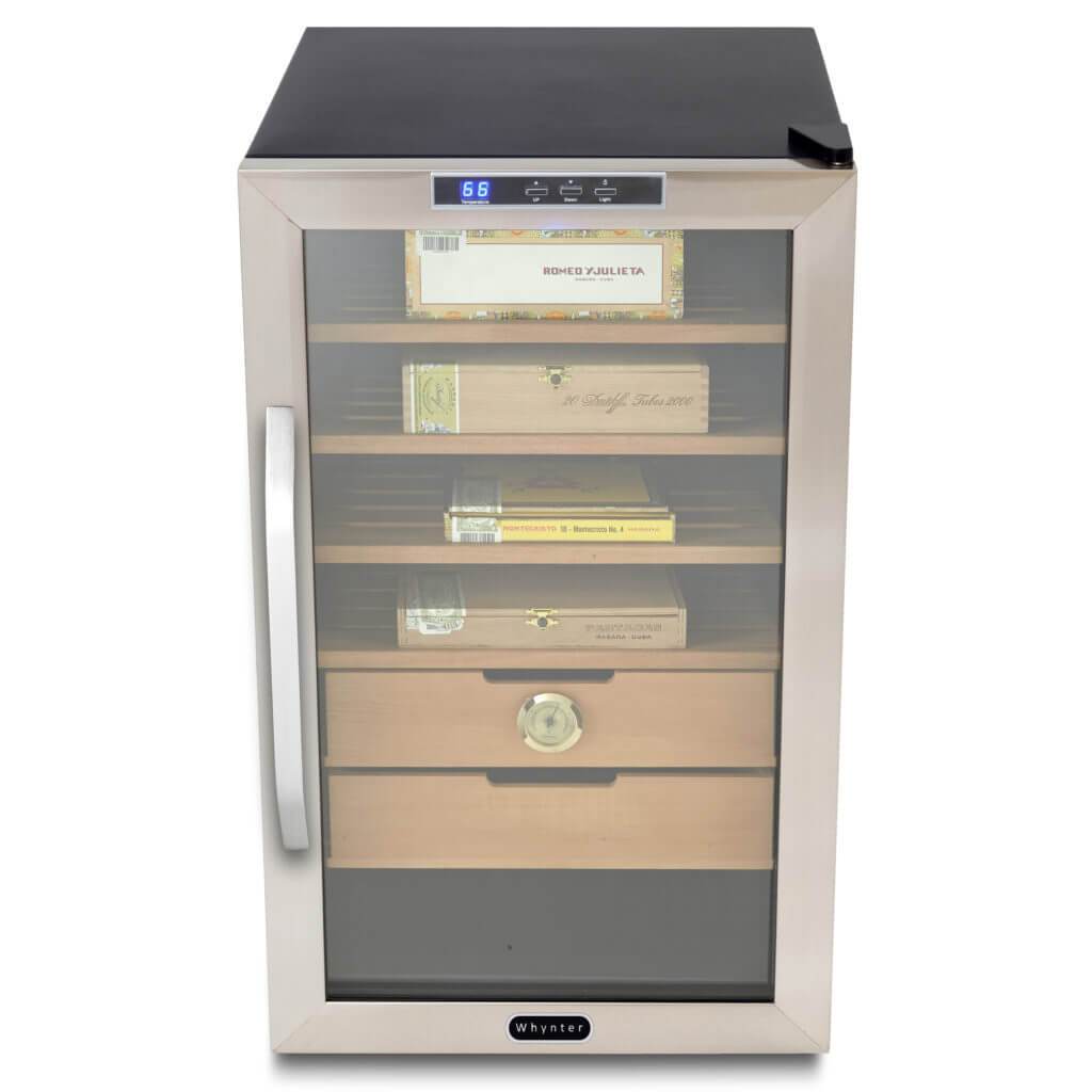 Whynter HUMIDOR Whynter Stainless Steel Cigar Cooler Humidor 2.5 cu. ft. | 400 Cigars