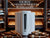 A humidifier inside a humidor cabinet surrounded cigars