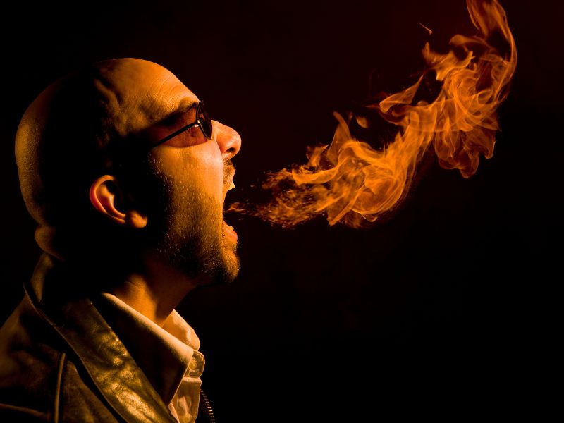 A man with a bad breath