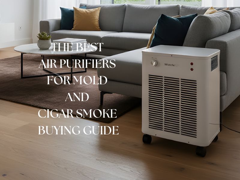 An air purifier in a modern living room