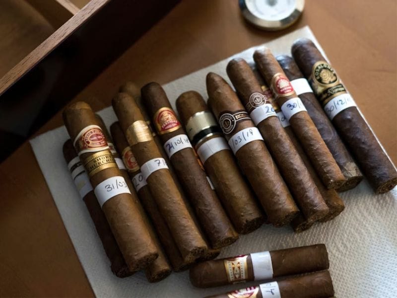 Cigars on a table