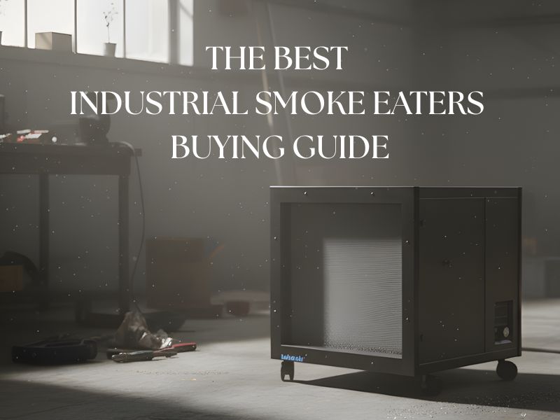 An industrial smoke eater on the floor of an industrial facility