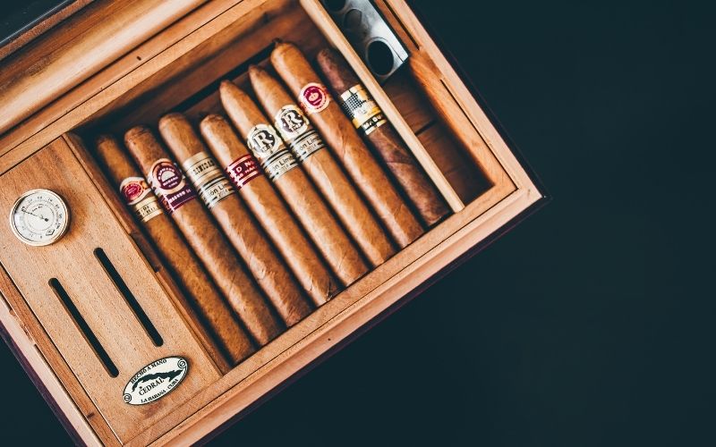 Humidor Cigar Box Filled With Cigars