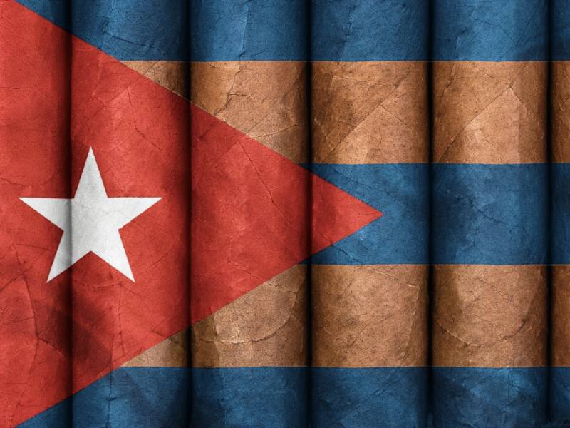 Cuban flag made of cigars