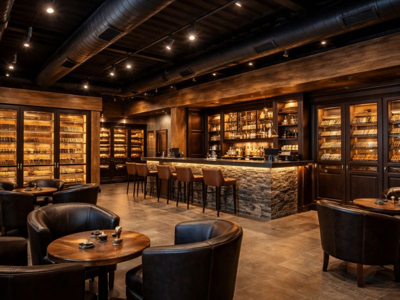 A cigar lounge