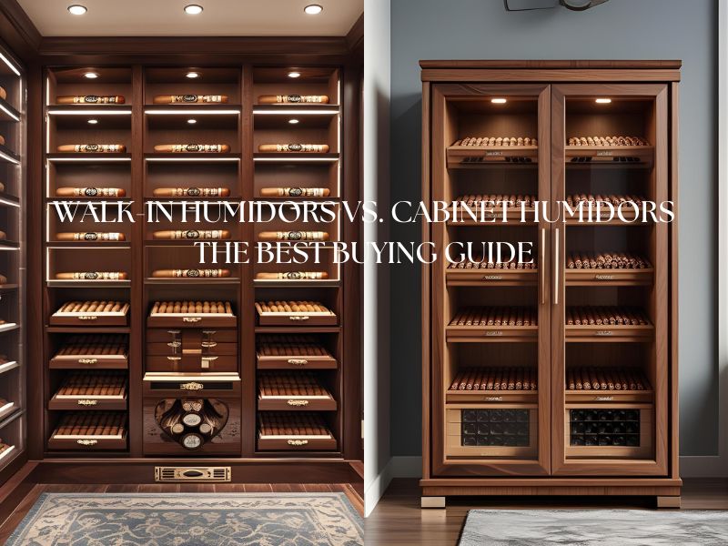 Walk in Humidor and a Humidor Cabinet side by side