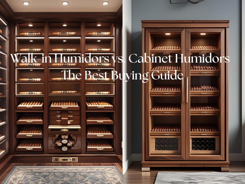 Walk in Humidor and a Humidor Cabinet side by side