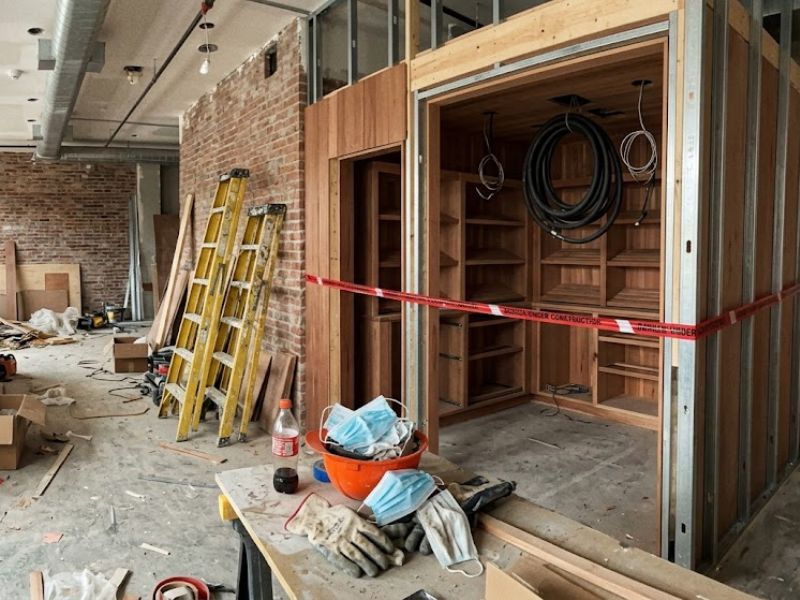 a Walk in humidor under construction