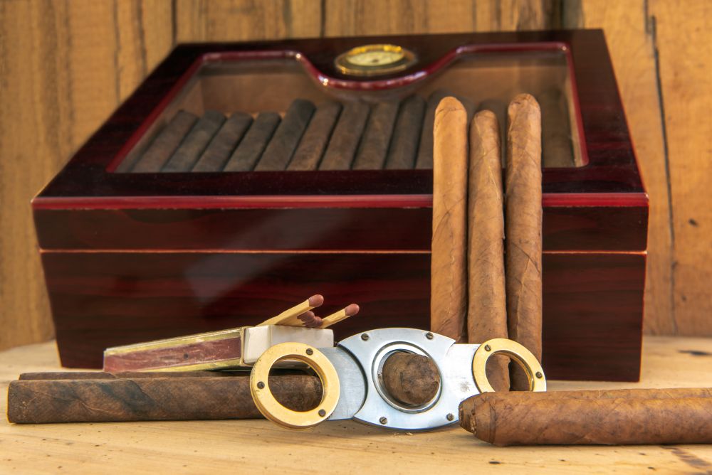 Nice box of cigars with a cutter