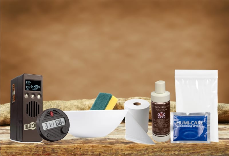 Supplies for Seasoning a Humidor