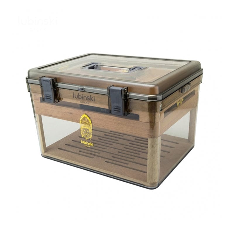 Guangzhou Yujia Smoking Trading Co.,Ltd Travel Humidor 100 Cigars Acrylic Cedar Wood Travel Humidor With Hygrometer | 50 or 100 Cigars