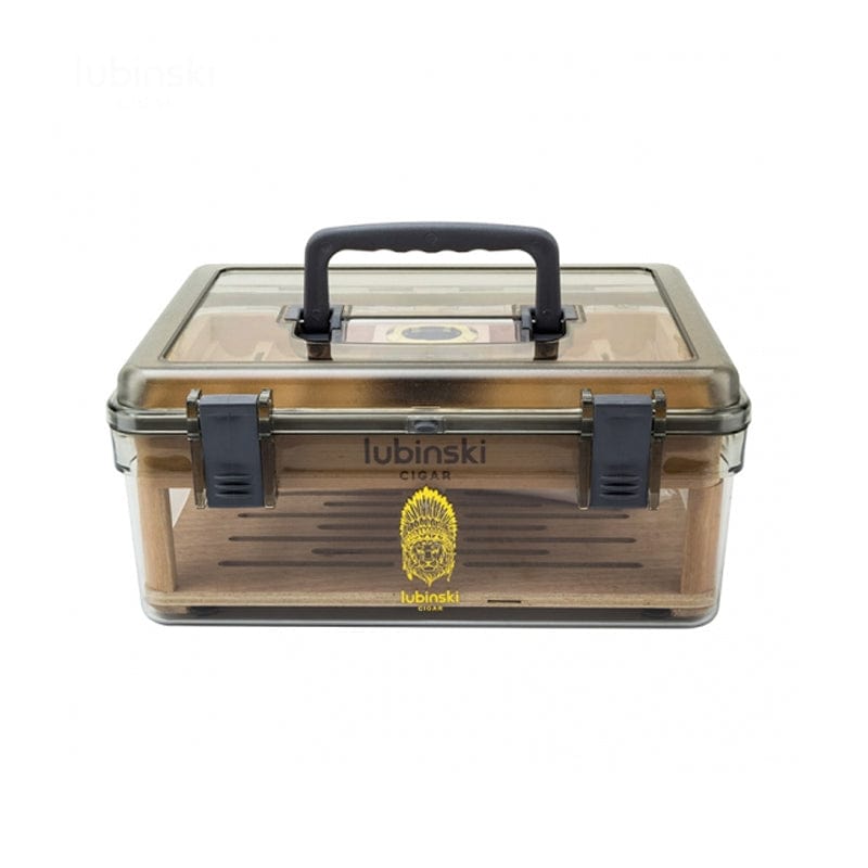 Guangzhou Yujia Smoking Trading Co.,Ltd Travel Humidor Acrylic Cedar Wood Travel Humidor With Hygrometer | 50 or 100 Cigars