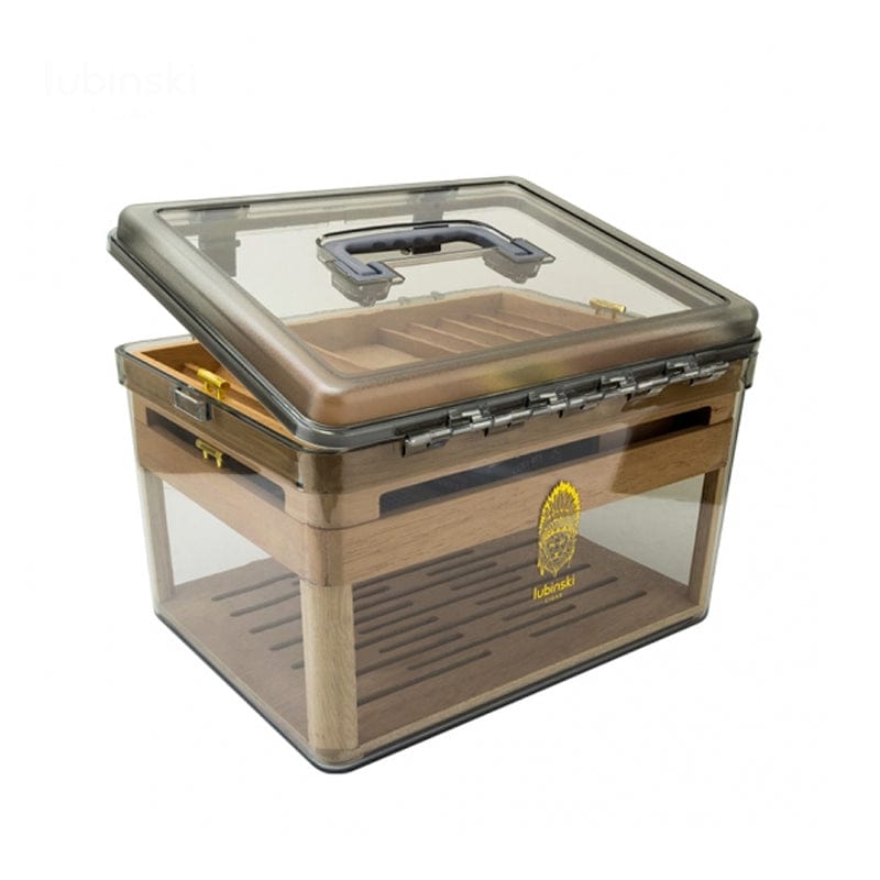 Guangzhou Yujia Smoking Trading Co.,Ltd Travel Humidor Acrylic Cedar Wood Travel Humidor With Hygrometer | 50 or 100 Cigars