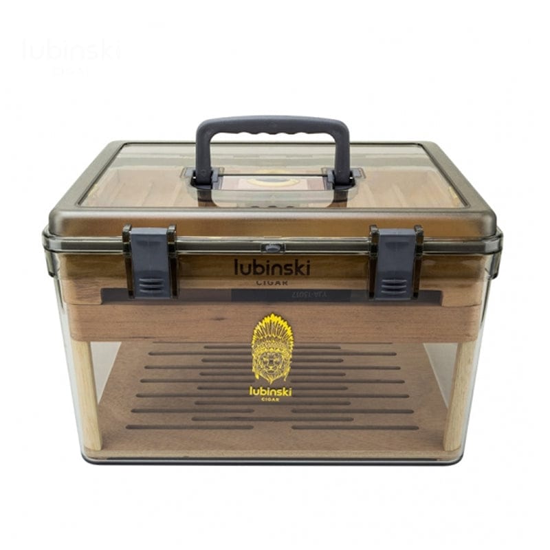 Guangzhou Yujia Smoking Trading Co.,Ltd Travel Humidor Acrylic Cedar Wood Travel Humidor With Hygrometer | 50 or 100 Cigars