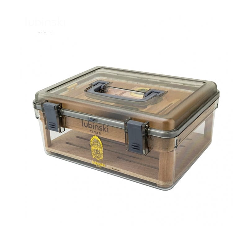 Guangzhou Yujia Smoking Trading Co.,Ltd Travel Humidor 50 Cigars Acrylic Cedar Wood Travel Humidor With Hygrometer | 50 or 100 Cigars