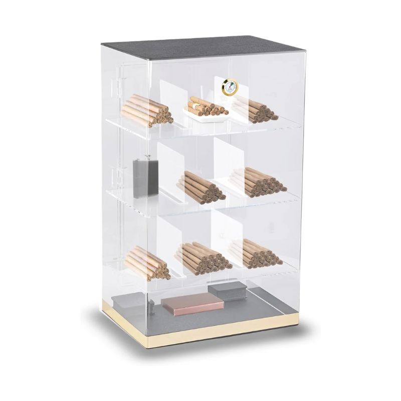 Elegant Bar Humidor Acrylic Humidor Counter Display | 125 Cigars