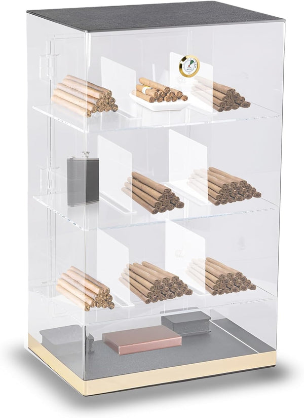 ClearView Counter Display Acrylic Humidor | 125 Cigars - Your Elegant Bar
