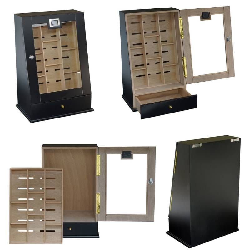 Your Elegant Bar HUMIDOR Brixton Wall Mounted Humidor Cabinet | 75-100 Cigars