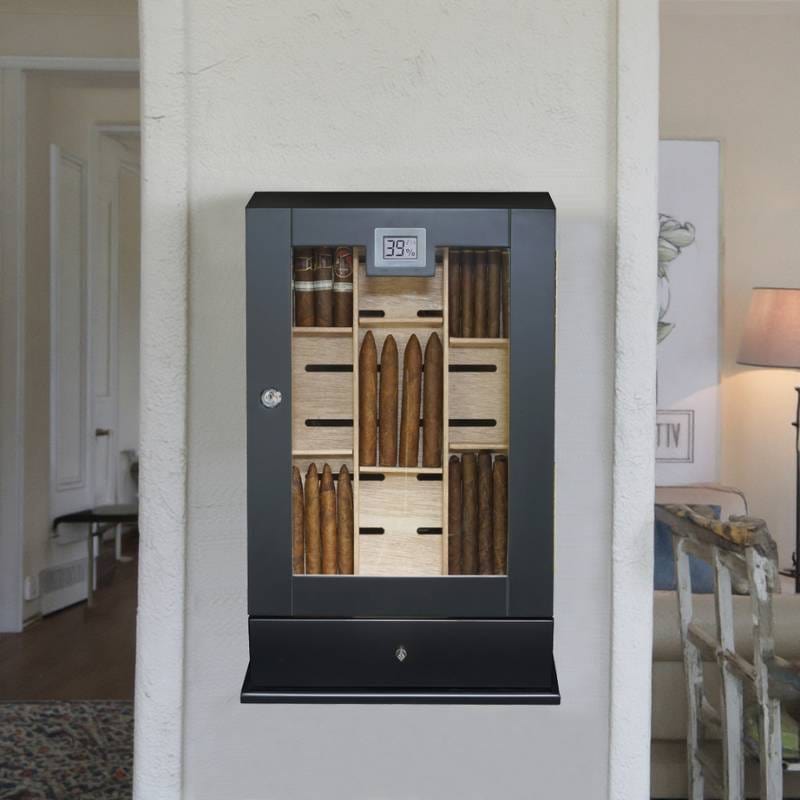 Your Elegant Bar HUMIDOR Brixton Wall Mounted Humidor Cabinet | 75-100 Cigars