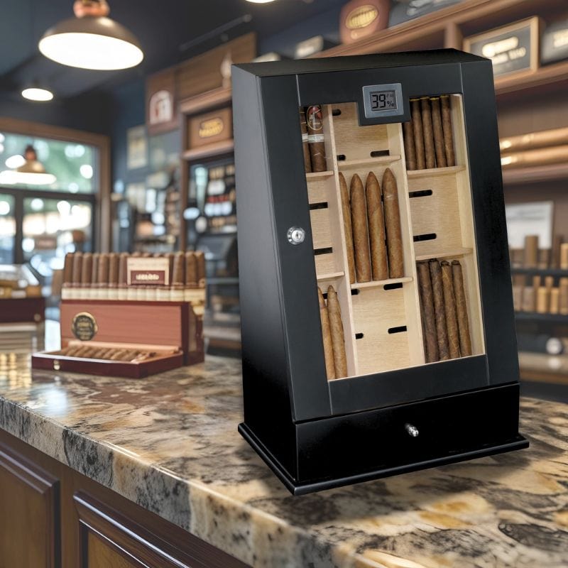 Your Elegant Bar HUMIDOR Brixton Wall Mounted Humidor Cabinet | 75-100 Cigars